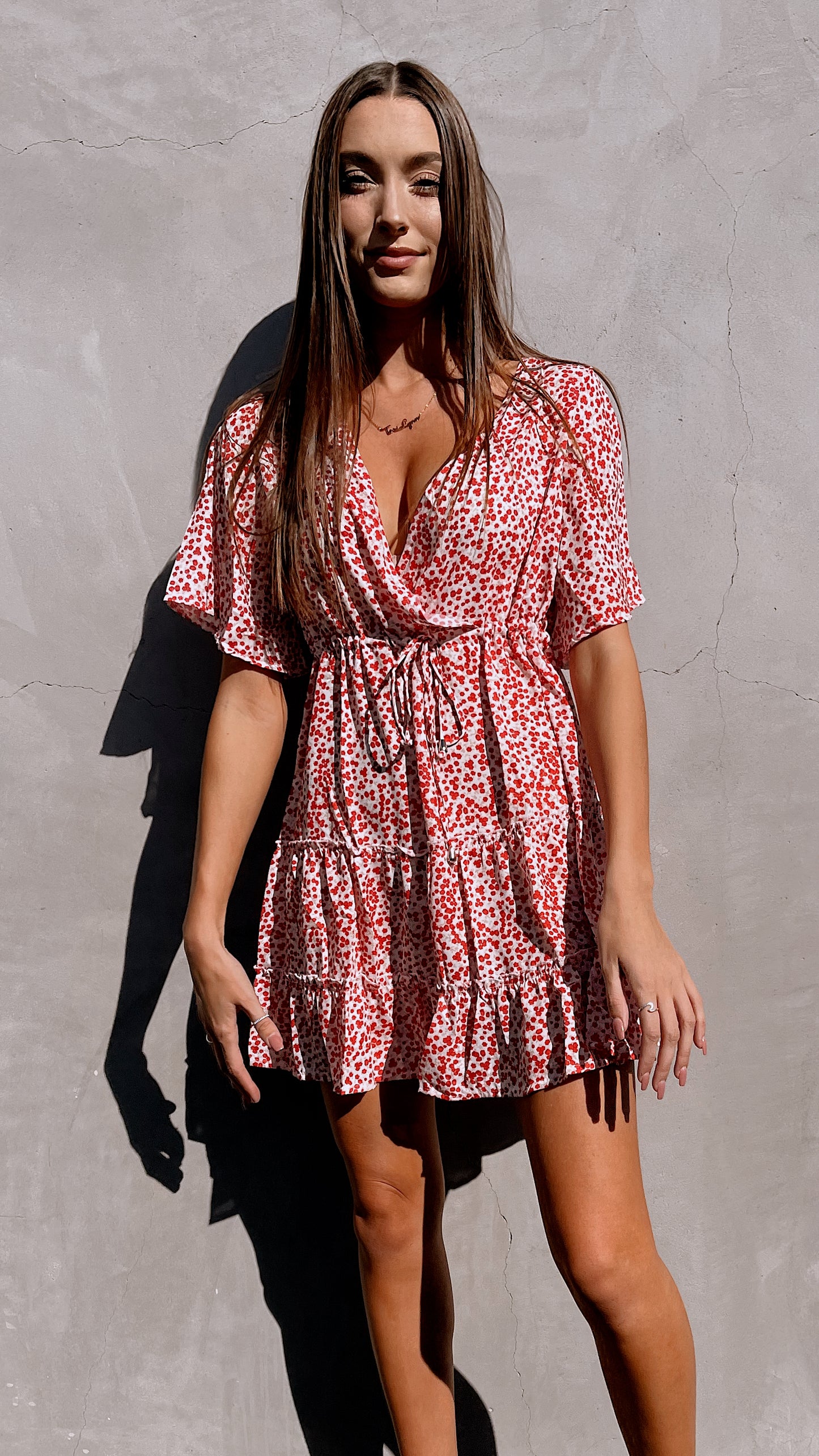 Torrey Red Dotted Mini Dress